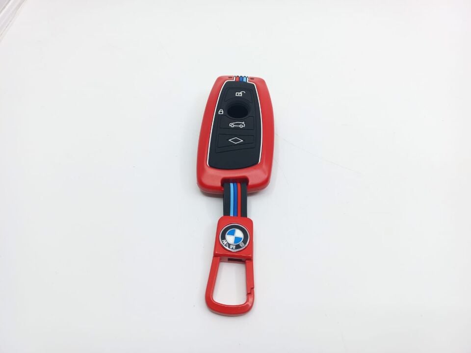 BMW 3-5 SERİSİ ANAHTARLIK KILIFI = KIRMIZI = METAL - M - F10.F20.F30 YAN SANAYİ
