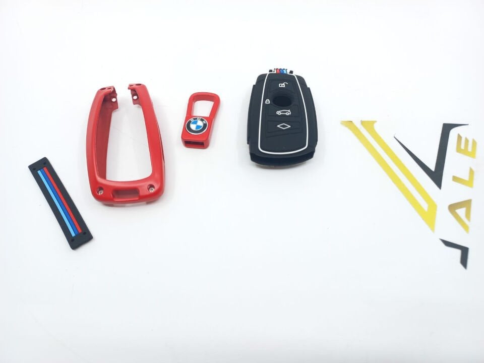 BMW 3-5 SERİSİ ANAHTARLIK KILIFI = KIRMIZI = METAL - M - F10.F20.F30 YAN SANAYİ