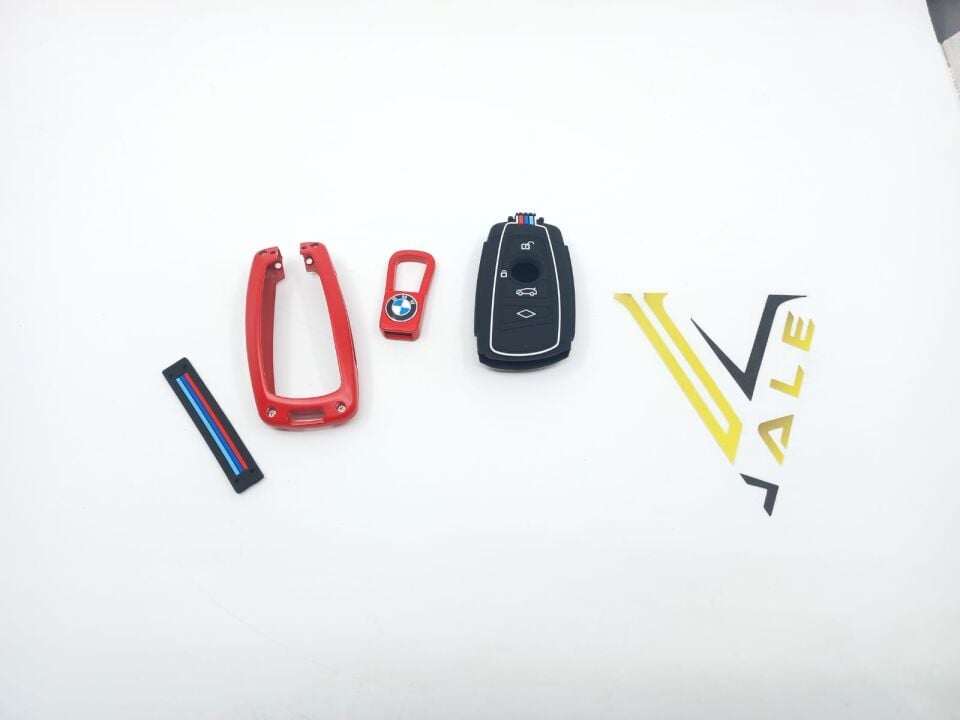 BMW 3-5 SERİSİ ANAHTARLIK KILIFI = KIRMIZI = METAL - M - F10.F20.F30 YAN SANAYİ