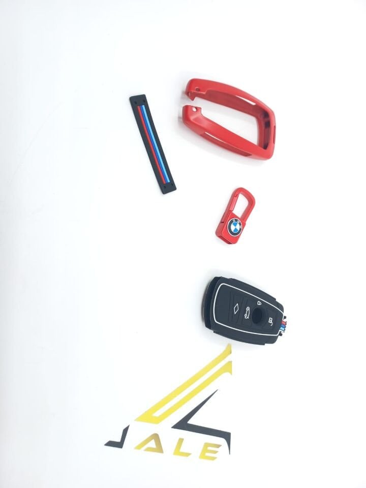 BMW 3-5 SERİSİ ANAHTARLIK KILIFI = KIRMIZI = METAL - M - F10.F20.F30 YAN SANAYİ