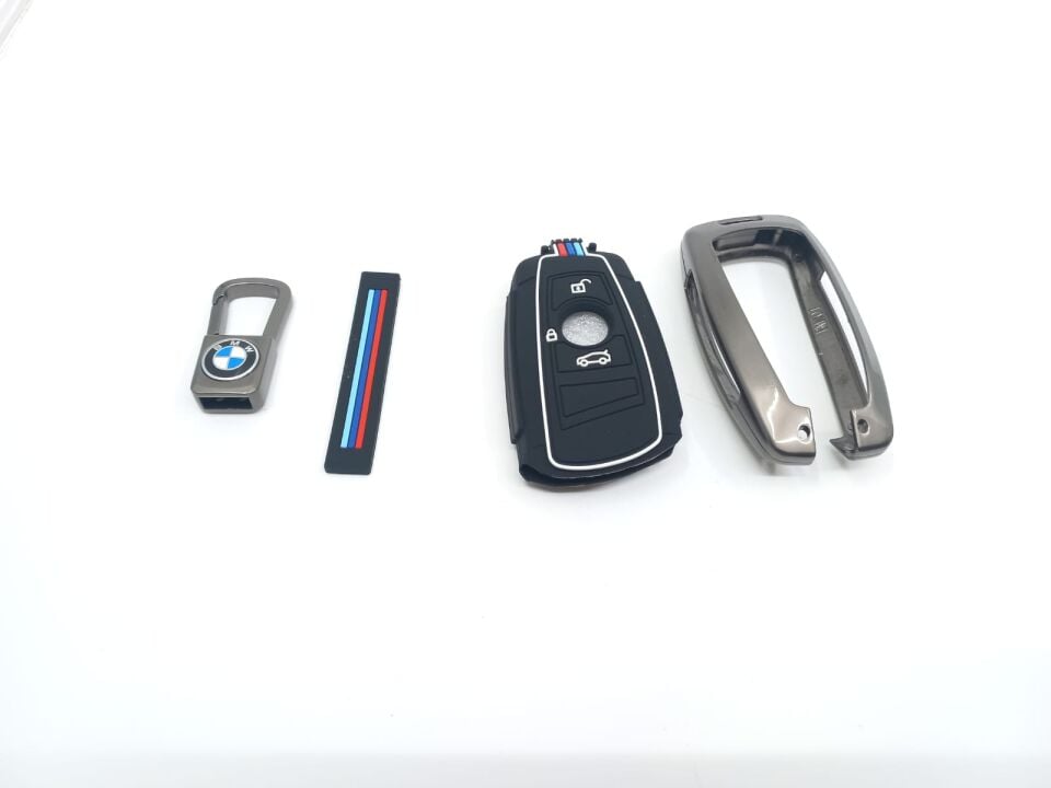BMW 3-5 SERİSİ ANAHTARLIK KILIFI = GÜMÜŞ = METAL - M - F10.F20.F30 YAN SANAYİ
