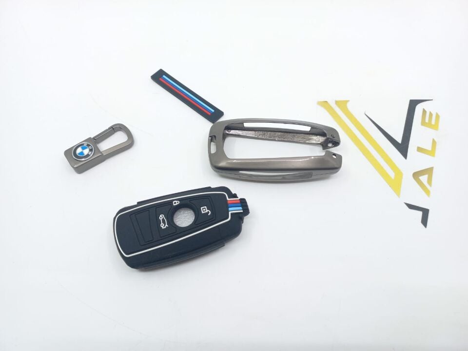 BMW 3-5 SERİSİ ANAHTARLIK KILIFI = GÜMÜŞ = METAL - M - F10.F20.F30 YAN SANAYİ
