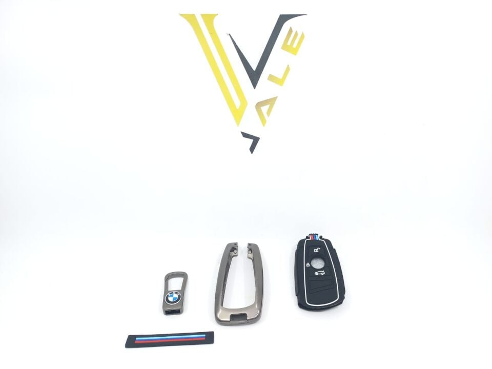 BMW 3-5 SERİSİ ANAHTARLIK KILIFI = GÜMÜŞ = METAL - M - F10.F20.F30 YAN SANAYİ