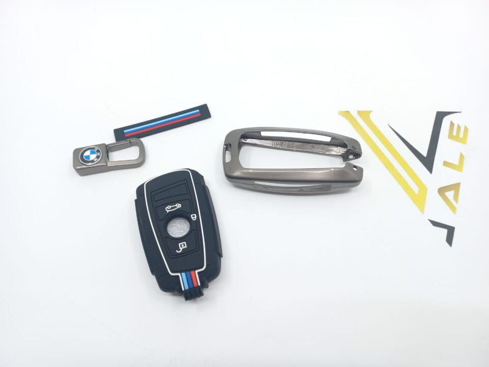 BMW 3-5 SERİSİ ANAHTARLIK KILIFI = GÜMÜŞ = METAL - M - F10.F20.F30 YAN SANAYİ