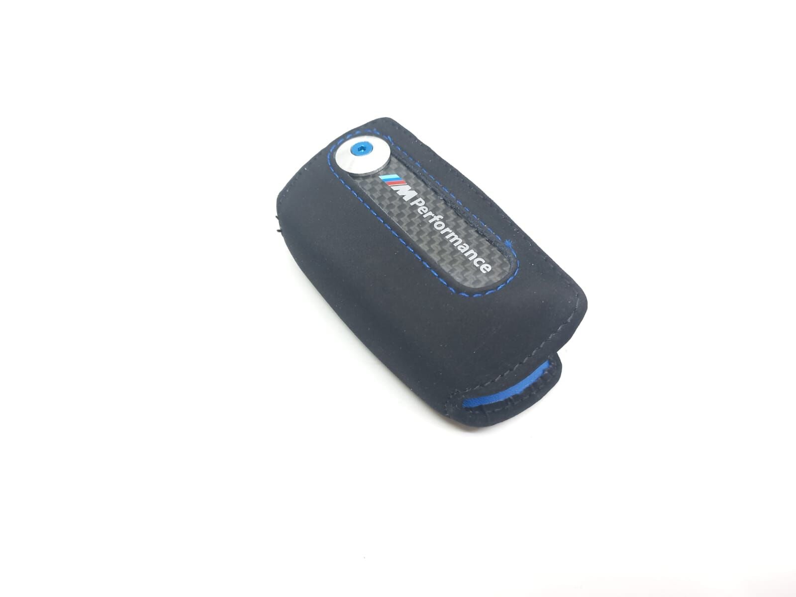BMW 3-5 SERİSİ ANAHTARLIK = MAVİ DİKİŞ = ALACANTRA - M PERFORMANCE - F10.F20.F30.F32.F36 YAN SANAYİ