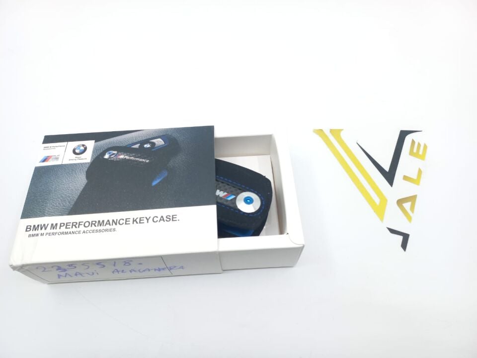 BMW 3-5 SERİSİ ANAHTARLIK = MAVİ DİKİŞ = ALACANTRA - M PERFORMANCE - F10.F20.F30.F32.F36 YAN SANAYİ