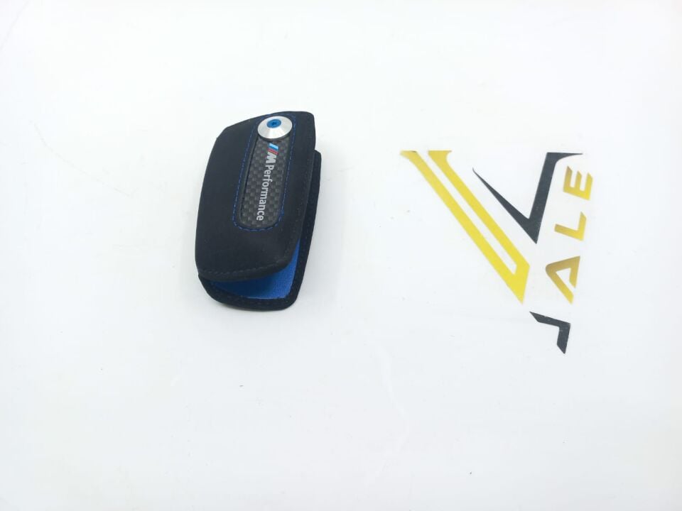 BMW 3-5 SERİSİ ANAHTARLIK = MAVİ DİKİŞ = ALACANTRA - M PERFORMANCE - F10.F20.F30.F32.F36 YAN SANAYİ