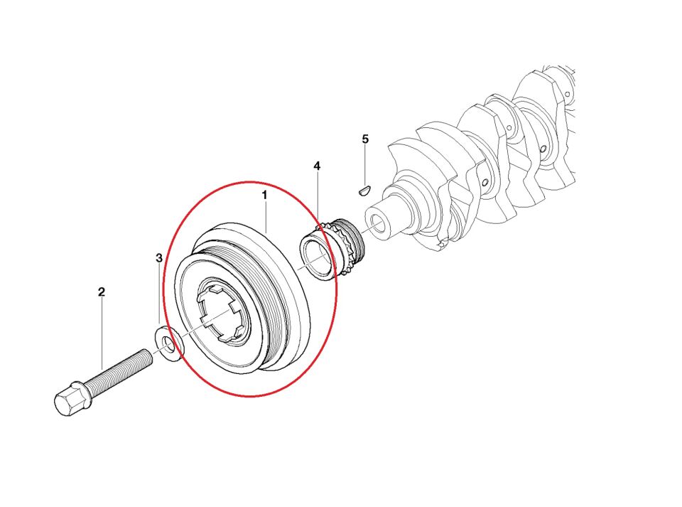 BMW 3-5 SERİSİ KRANK KASNAGI E46.E90.E60.E87.X3.M47N YAN SANAYİ
