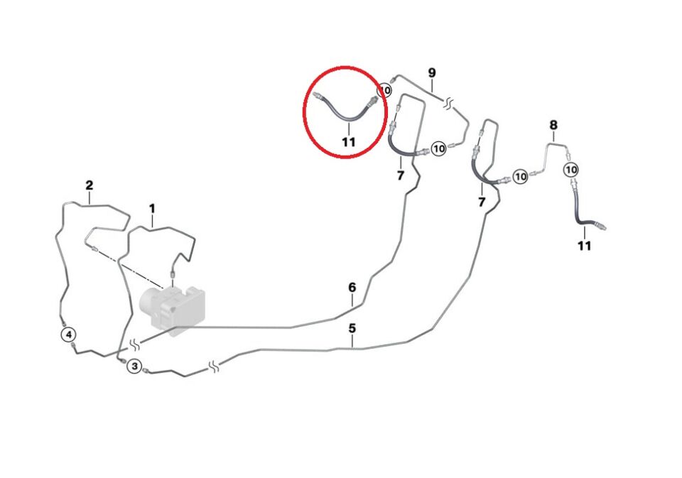 BMW 1 - 3 SERİSİ ARKA FREN HORTUMU F20.E87.E90.E92.F30 YAN SANAYİ