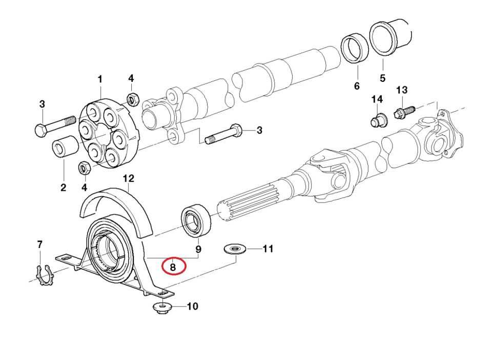BMW 3-5 SERİSİ ŞAFT ASKISI - BİLYALI - E46.E39.523 FEBİ