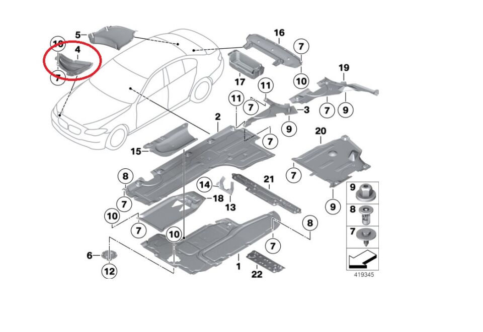 BMW 5 SERİSİ KÜREK BAKALİTİ -  L - M - F10 YAN SANAYİ