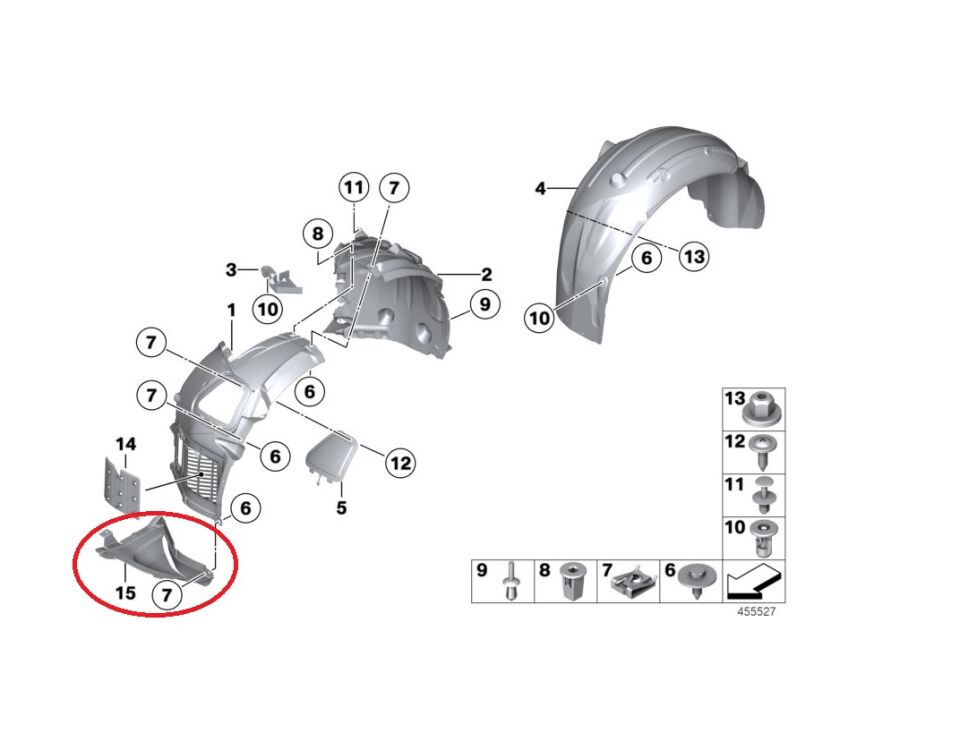 BMW 5 SERİSİ KÜREK BAKALİTİ R - M - F10 YAN SANAYİ