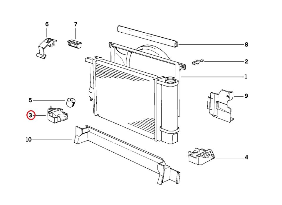 BMW 3 SERİSİ RADYATÖR ALT AYAĞI E36 YAN SANAYİ
