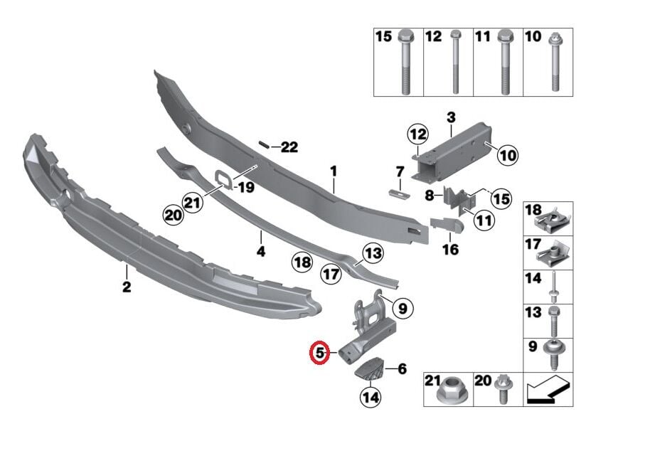 BMW 1-3 SERİSİ ÖN TAMPON AYAĞI  - R - F20 F30 YAN SANAYİ