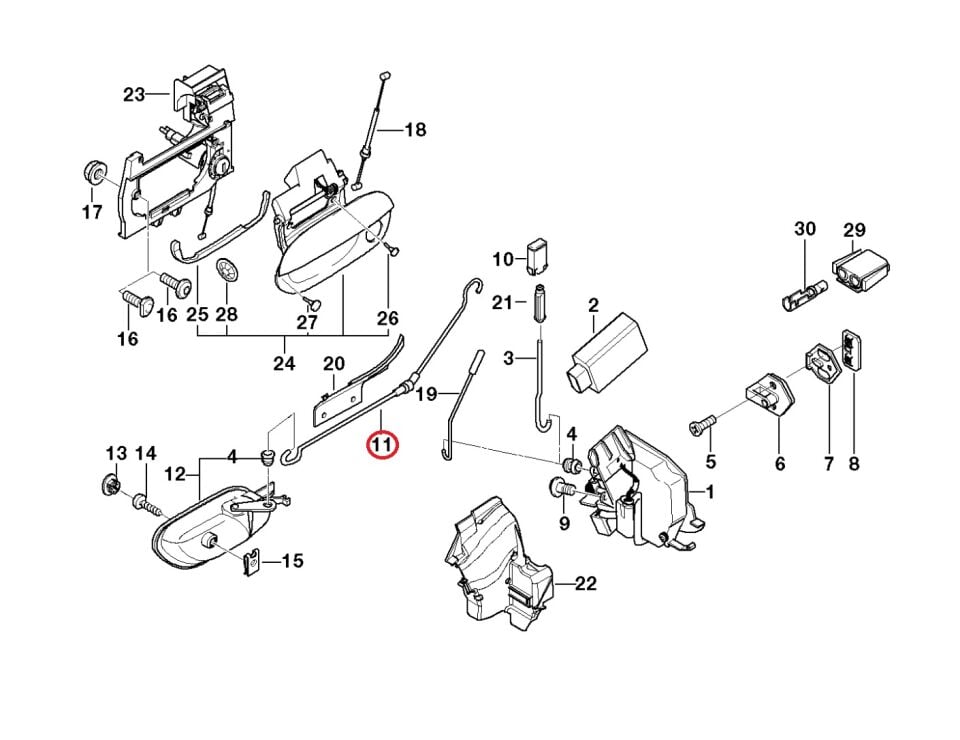 BMW 5 SERİSİ ÖN KAPI İÇDEN AÇMA TEL - L E39 ORJİNAL