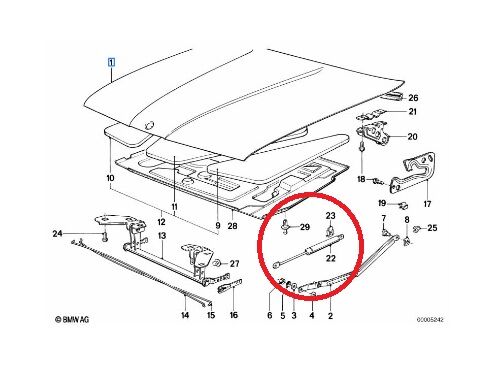 BMW 3 SERİSİ MOTOR KAPUT AMORTİSÖRÜ E30 YAN SANAYİ