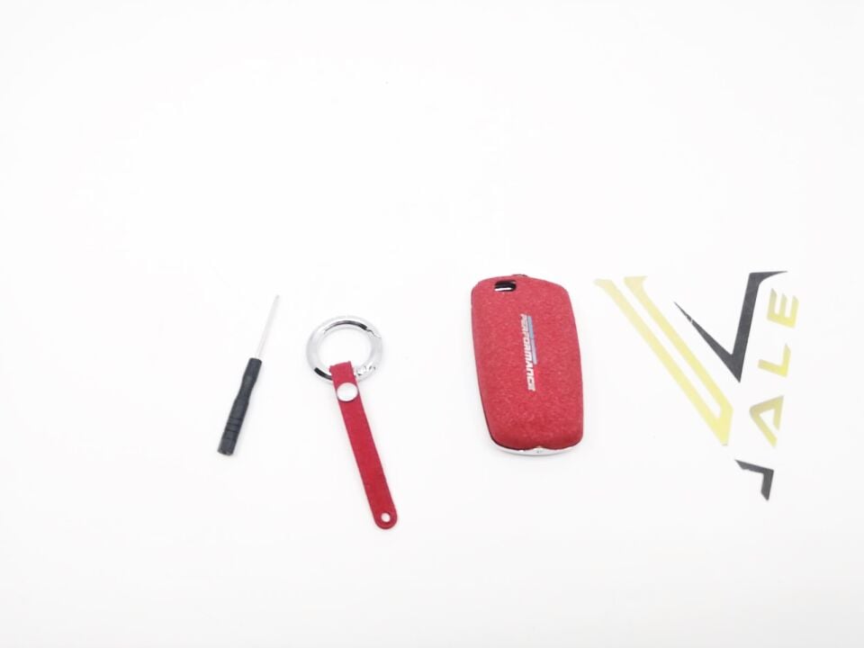 BMW 3-5 SERİSİ ANAHTARLIK KILIFI = KIRMIZI = METAL - M - DERİ F10.F20.F30 YAN SANAYİ