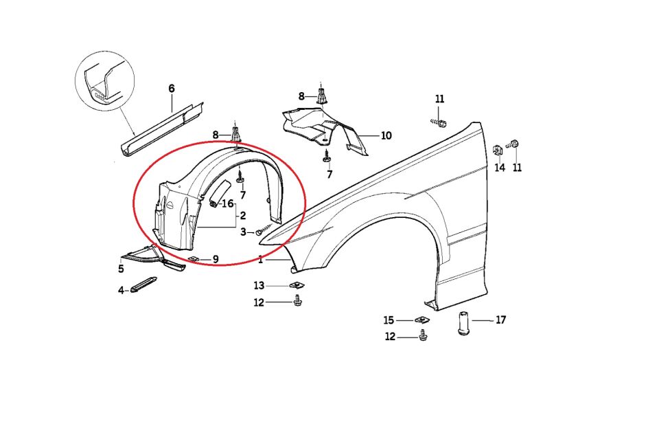 BMW 3 SERİSİ ÖN ÇAMURLUK DAVLUMBAZI R - SAĞ - E36 YAN SANAYİ