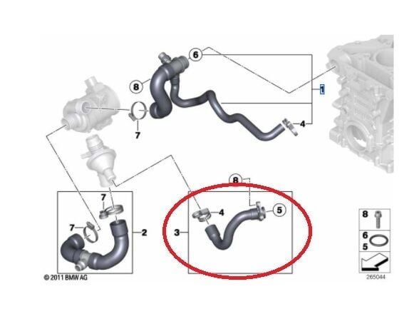 BMW 3-5 SERİSİ SU HORTUMU F20.F30.F10 YAN SANAYİ
