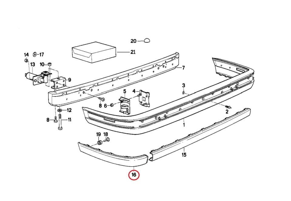 BMW 3 SERİSİ ARKA TAMPON KAPLAMASI - R - E30.M40 YAN SANAYİ