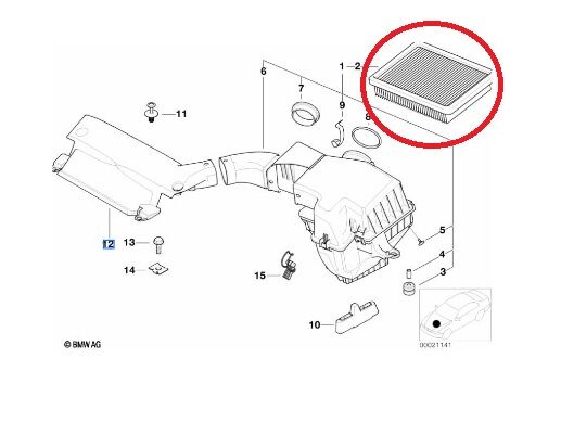 BMW 3-5 SERİSİ HAVA FİLTRESİ LX343 E36.E46.E39.M50.M52 MAHLE/KNECHT