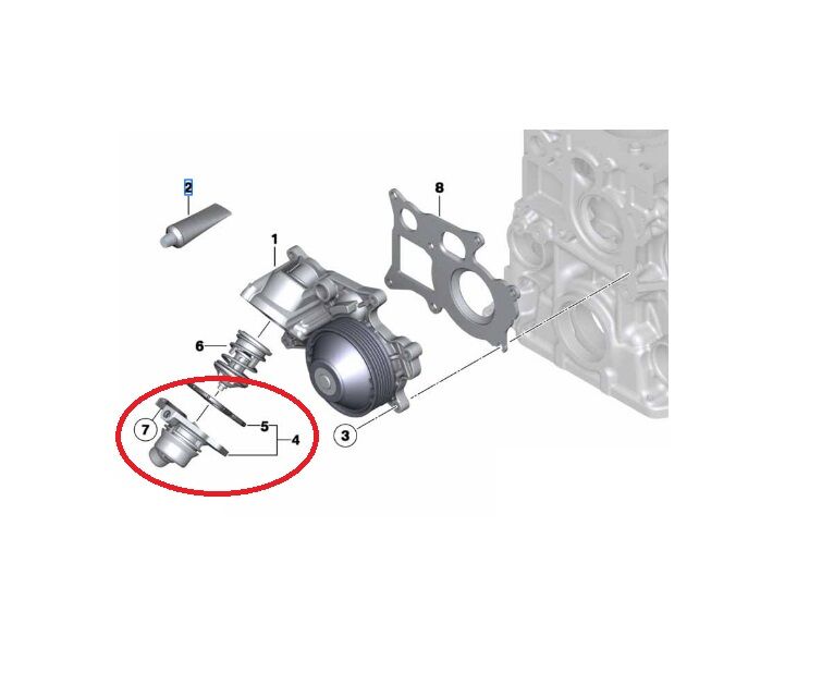 BMW 3-5 SERİSİ TERMOSTAT GÖVDESİ E90.F20.F30.F10 YAN SANAYİ