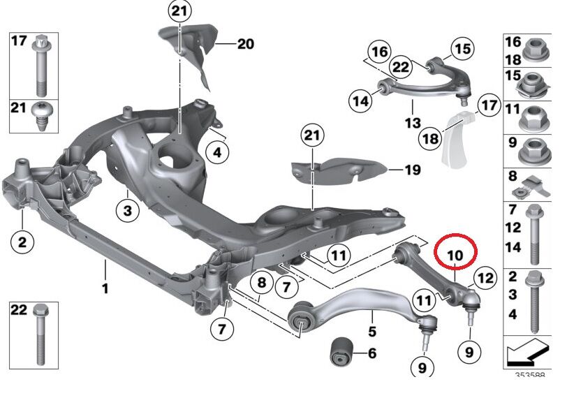 BMW 5 SERİSİ ÖN ALT SALINCAK R F10 YAN SANAYİ