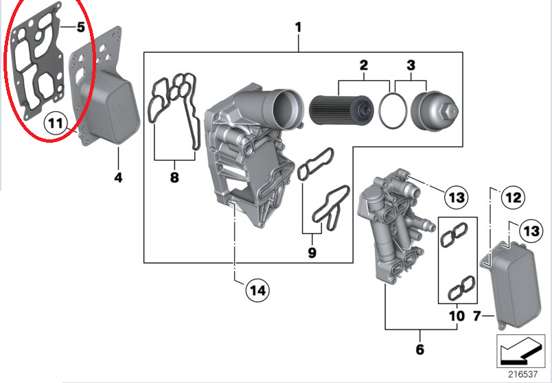 BMW 3-5 SERİSİ YAĞ SOĞUTUCU CONTASI F10.F20.F30.E90 ELRİNG