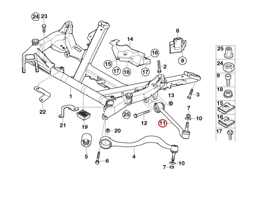 BMW 5 SERİSİ ÖN ALT SALINCAK TAKIMI E39 YAN SANAYİ