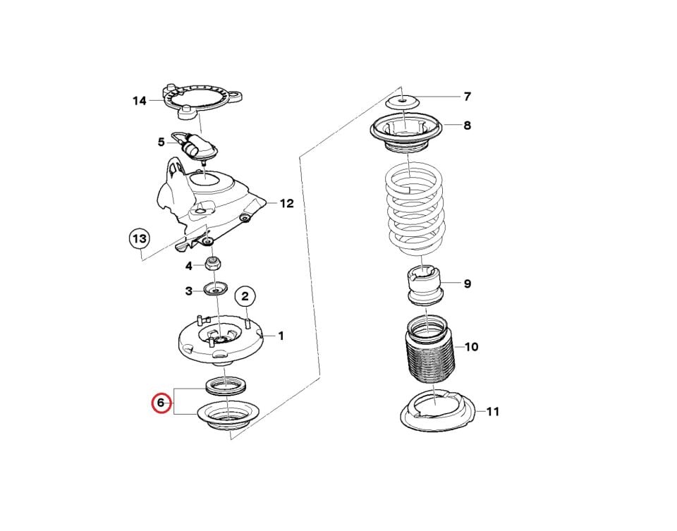 BMW 3-5 SERİSİ ÖN AMORTİSÖR TABLASI RULMANI E53.E46.E39.E60 FEBİ 2 Lİ