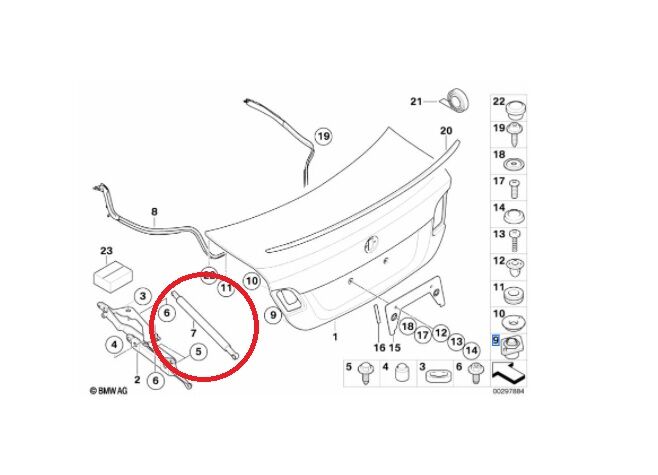 BMW 3 SERİSİ BAGAJ KAPAK AMORTİSÖRÜ E90 YAN SANAYİ