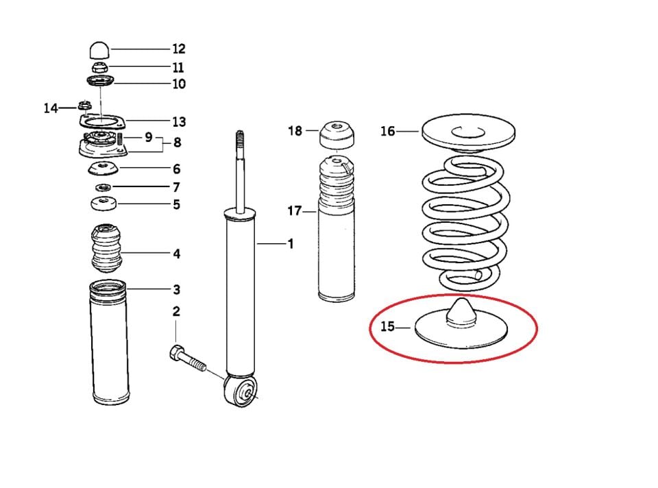 BMW 3 SERİSİ ARKA HELEZON ALT LASTİĞİ E36 ORJİNAL