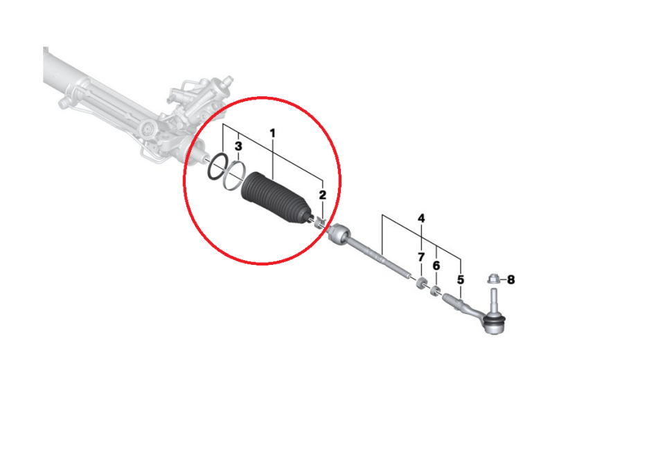 BMW 5-X5 SERİSİ DİREKSİYON ROT KÖRÜĞÜ E60.E83.E53 2 Lİ YAN SANAYİ