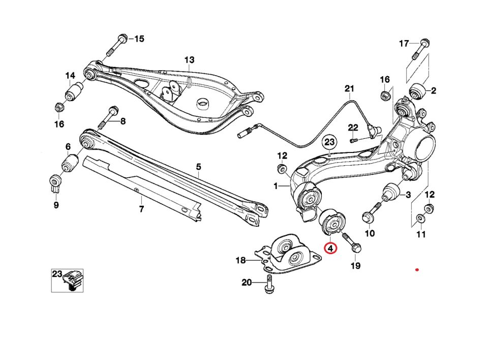 BMW 3 SERİSİ ARKA SALINCAK ÖN BURCU E46.E36.X3 FEBİ