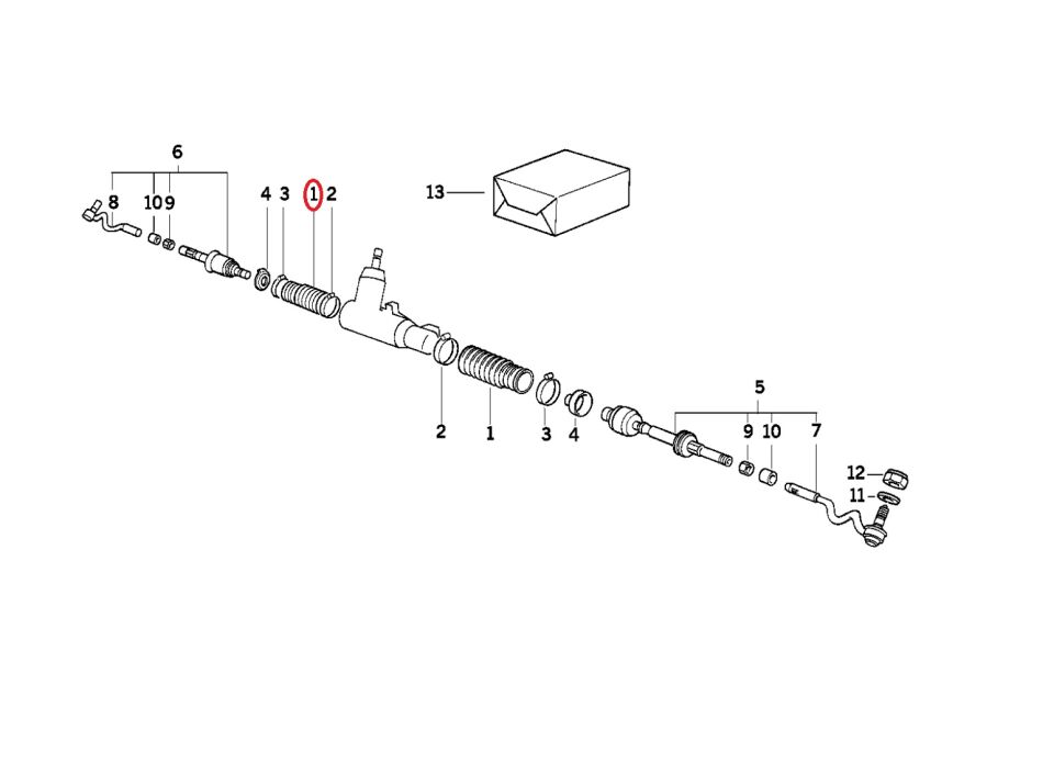 BMW 3 SERİSİ DİREKSİYON ROT KÖRÜĞÜ E39.E36.Z3 FEBİ