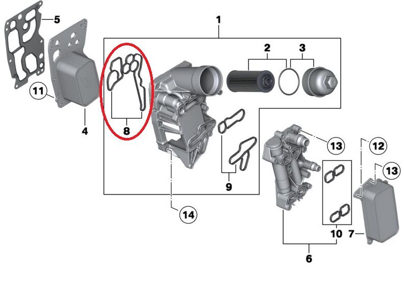 BMW 3-5 SERİSİ YAĞ HAZNE CONTASI SETİ F10.F20.F30.E90 ELRİNG