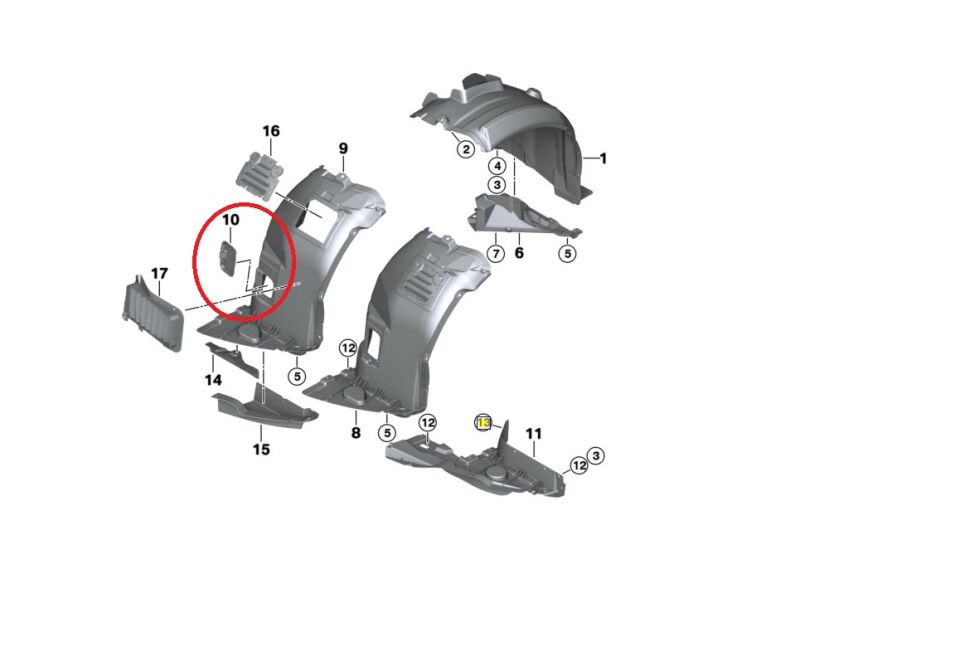 BMW 3 SERİSİ ÇAMURLUK DAVLUMBAZ KAPAĞI L - R E90 ORJİNAL