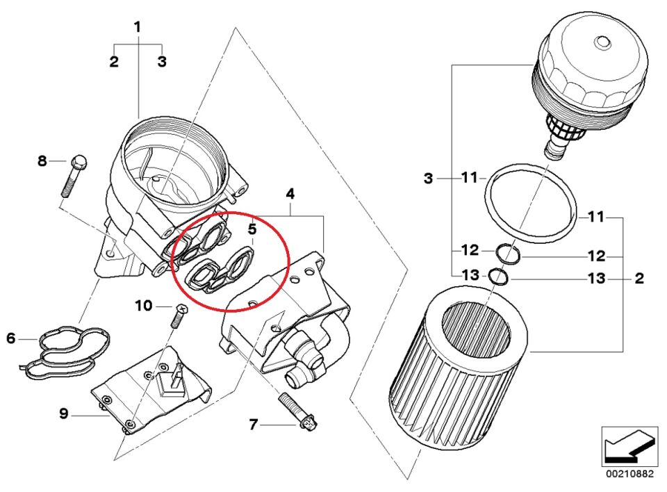 BMW 3 SERİSİ YAĞ FİLTRE HAZNE ARA CONTASI E46.E90.E87.E60 ELRİNG