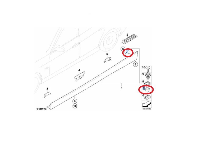 BMW 3-5 SERİSİ KLİPS ÇITA SEKMAN KARŞILIĞI E46.E36.E90.E60 10 LU YAN SANAYİ