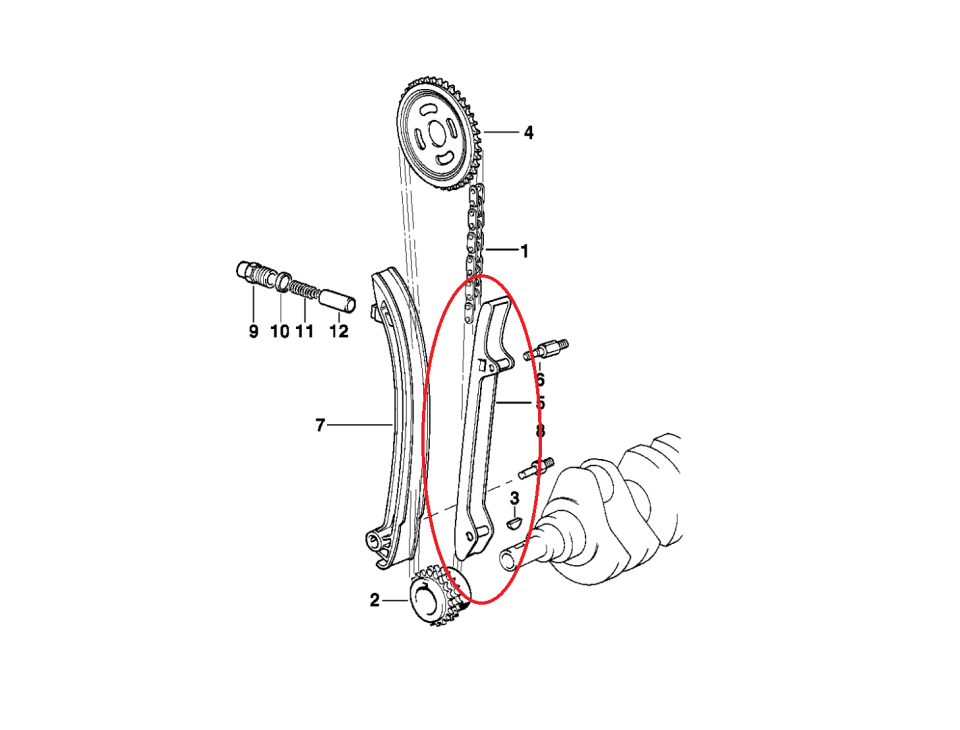 BMW 3--5  SERİSİ ZİNCİR KIZAĞI E36.E46.E39.E60.M50.M52.M54 FEBİ