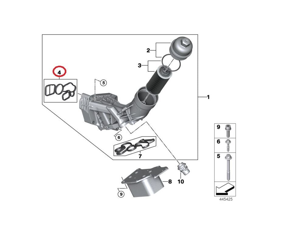 BMW 1-3 SERİSİ YAĞ FİLTRE HAZNE CONTASI F10.F30.F55.B47 ELRİNG