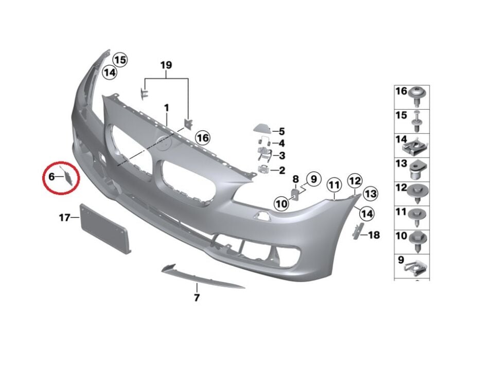 BMW 5 SERİSİ ÖN TAMPON ÇEKİ KAPAĞI F10.LCİ YAN SANAYİ
