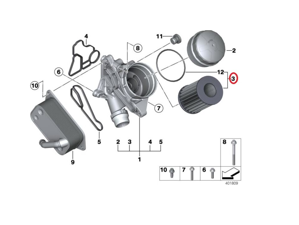 BMW 3-5 SERİSİ YAĞ FİLTRESİ F10.F20.F30.N20.N26. HENGST