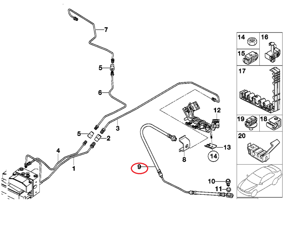 BMW X5 SERİSİ ARKA FREN HORTUMU - L - E53 YAN SANAYİ