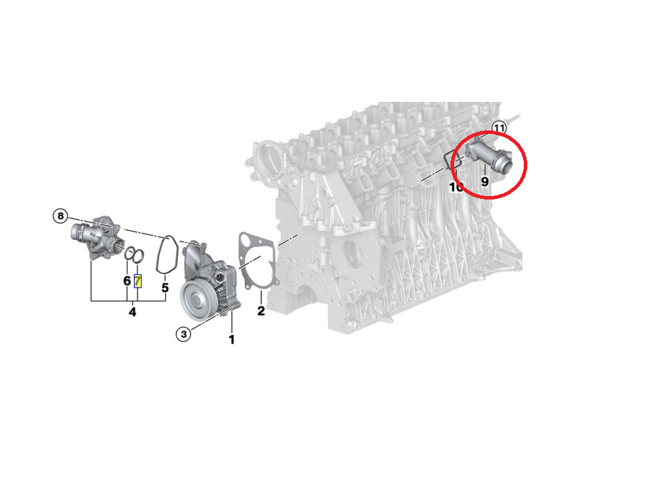 BMW 3-5 SERİSİ MOTOR BLOK SU FLANŞI E87.E46.E90.E60.E39 ORJ