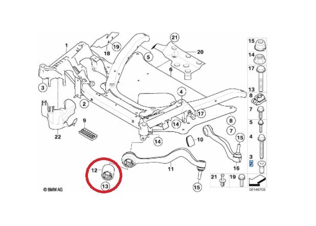 BMW 5 SERİSİ ÜST SALINCAK BURCU  TEK E60.E63.E64 YAN SANAYİ