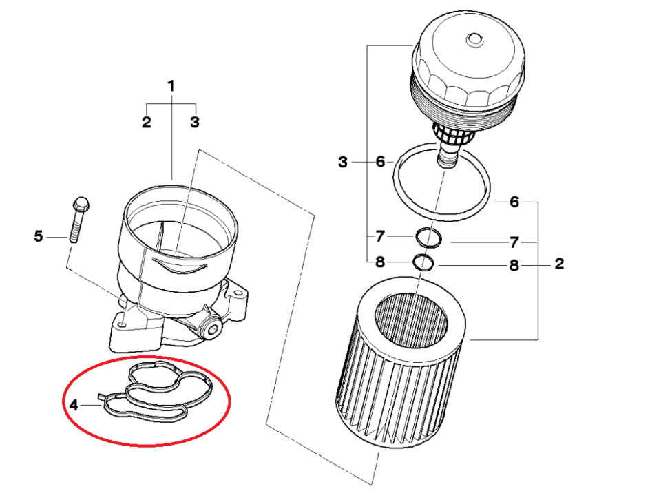BMW 3-5 SERİSİ YAĞ FİLTRE HAZNE CONTASI E87.E90.E46.E92.E93.E60. YAN SANAYİ