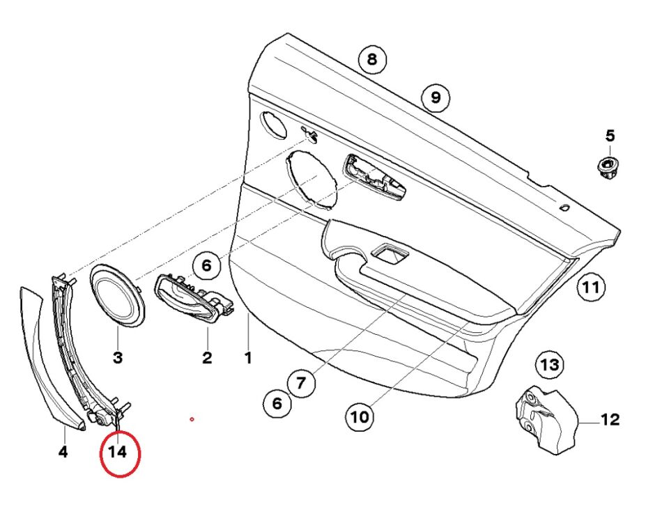 BMW 3 SERİSİ KAPI İÇ KOLU L - BEJ -  TAİWAN E90.LCI.E92.E93 YAN SANAYİ