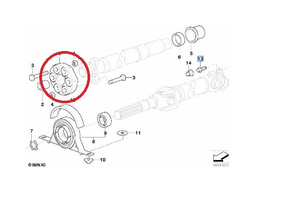 BMW 3 - 5 SERİSİ ŞAFT LASTİĞİ 19.6 DELİK E34.E36.E39.E46 YAN SANAYİ
