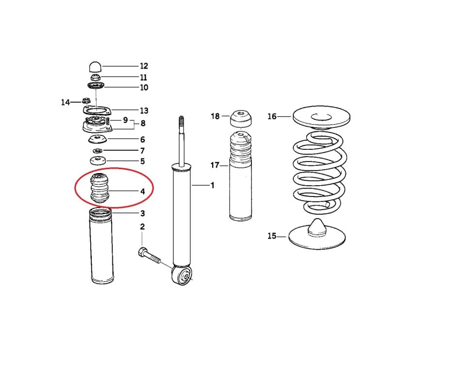 BMW 3 SERİSİ ARKA AMORTİSÖR TAKOZU E30.E36.E46 YAN SANAYİ
